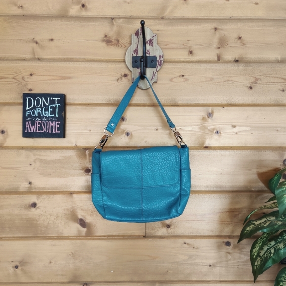 thirty-one Handbags - Jewell Thirty One 💜 Teal Affair Shoulder Bag Purse Pebbled Faux Leather Fashion